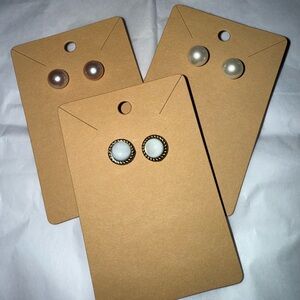 Elegant Pearl Stud Earrings Set